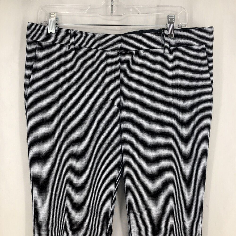 Ann Taylor Navy White Striped Pockets Flat Front Cropped Pants 8 (34x26)